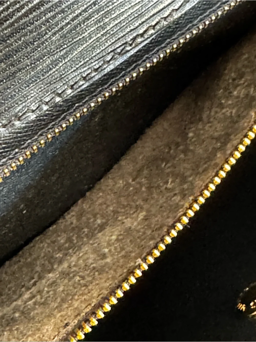 Louis Vuitton VTG Classic Black Leather Clutch Gold LV Button + Dust Bag 10x7”